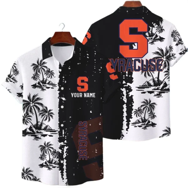Syracuse Orange Hawaiian Shirt Premium Lightweight Waffle Knit Customize Name