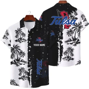 Tulsa Golden Hurricane Hawaiian Shirt Premium Lightweight Waffle Knit Customize Name