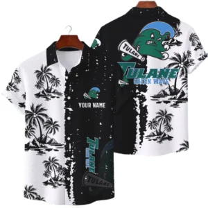 Tulane Green Wave Hawaiian Shirt Premium Lightweight Waffle Knit Customize Name