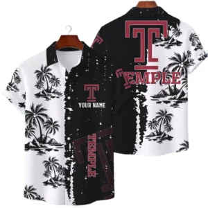 Temple Owls Hawaiian Shirt Premium Lightweight Waffle Knit Customize Name