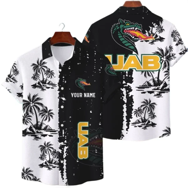 UAB Blazers Hawaiian Shirt Premium Lightweight Waffle Knit Customize Name