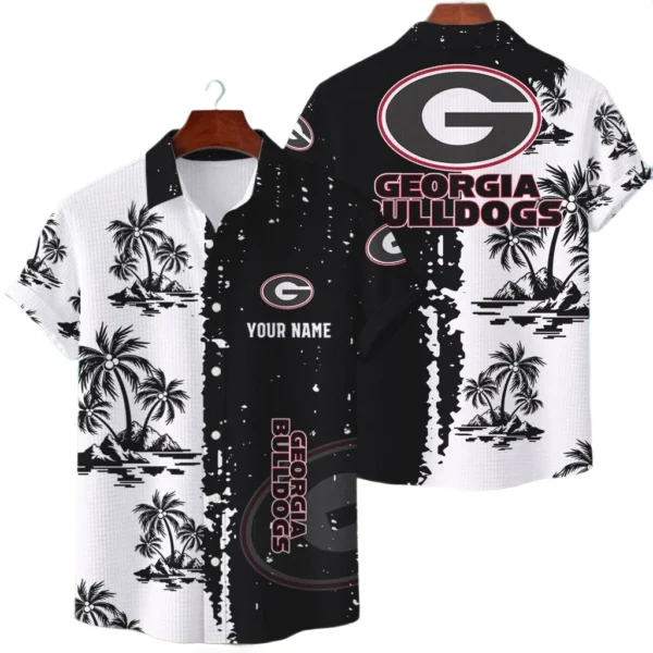 Georgia Bulldogs Hawaiian Shirt Premium Lightweight Waffle Knit Customize Name