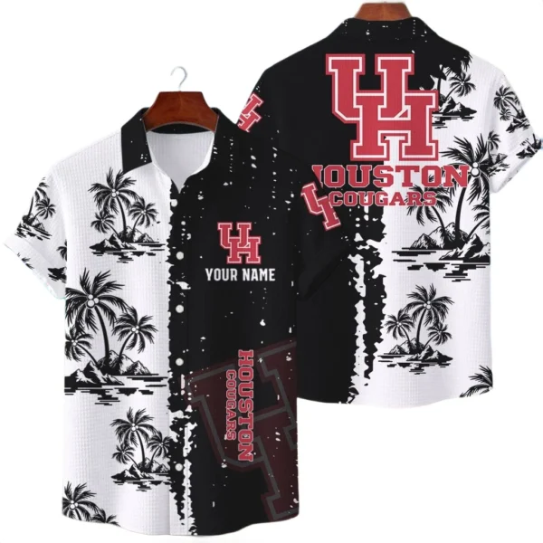 Houston Cougars Hawaiian Shirt Premium Lightweight Waffle Knit Customize Name