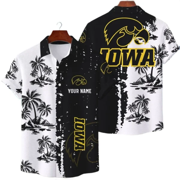 Iowa Hawkeyes Hawaiian Shirt Premium Lightweight Waffle Knit Customize Name