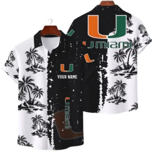 Miami Hurricanes Hawaiian Shirt Premium Lightweight Waffle Knit Customize Name