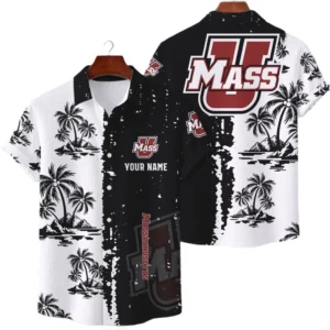UMass Minutemen Hawaiian Shirt Premium Lightweight Waffle Knit Customize Name