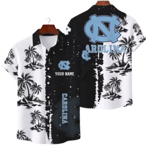 North Carolina Tar Heels Hawaiian Shirt Premium Lightweight Waffle Knit Customize Name