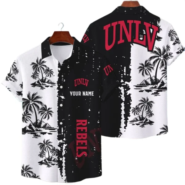 UNLV Rebels Hawaiian Shirt Premium Lightweight Waffle Knit Customize Name