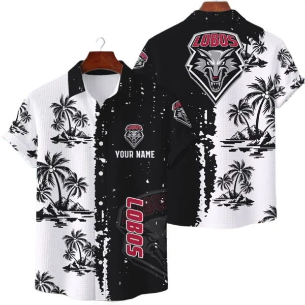 New Mexico Lobos Hawaiian Shirt Premium Lightweight Waffle Knit Customize Name