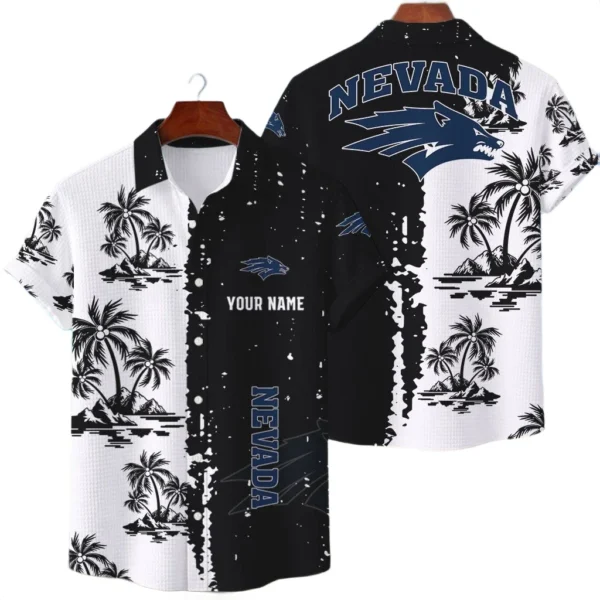 Nevada Wolf Pack Hawaiian Shirt Premium Lightweight Waffle Knit Customize Name