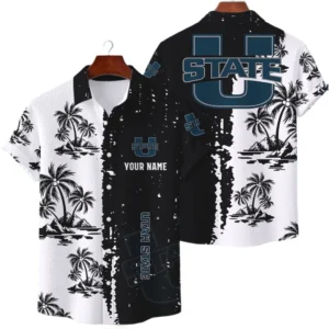 Utah State Aggies Hawaiian Shirt Premium Lightweight Waffle Knit Customize Name