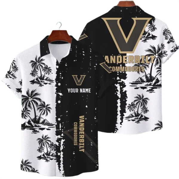 Vanderbilt Commodores Hawaiian Shirt Premium Lightweight Waffle Knit Customize Name