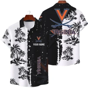 Virginia Cavaliers Hawaiian Shirt Premium Lightweight Waffle Knit Customize Name