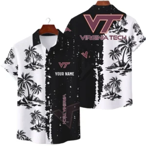 Virginia Tech Hokies Hawaiian Shirt Premium Lightweight Waffle Knit Customize Name