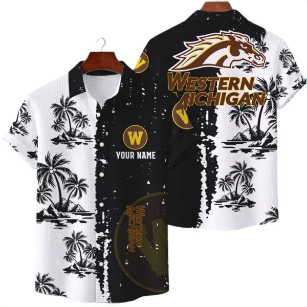 Western Michigan Broncos Hawaiian Shirt Premium Lightweight Waffle Knit Customize Name
