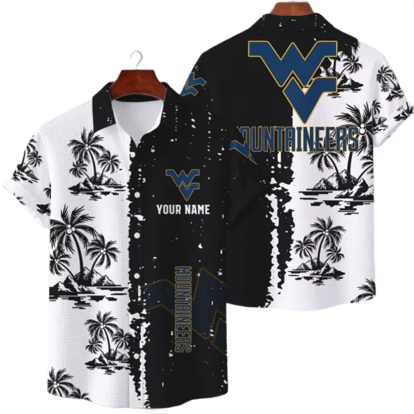 West Virginia Mountaineers Hawaiian Shirt Premium Lightweight Waffle Knit Customize Name