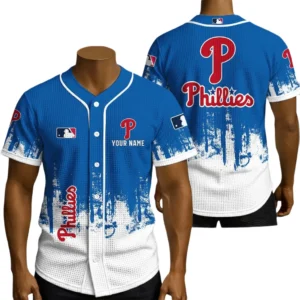 Philadelphia Phillies Waffle Baseball Jersey Premium Lightweight Breathable Sportswear Personalize Name