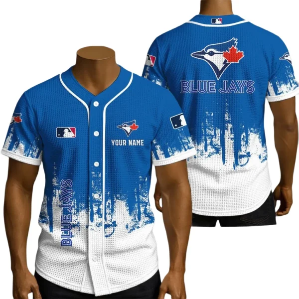 Toronto Blue Jays Waffle Baseball Jersey Premium Lightweight Breathable Sportswear Personalize Name