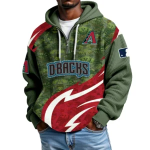 Arizona Diamondbacks Men's Waffle Knit Hoodie Quarter Zip New 2026 Limited
