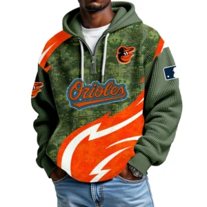 Baltimore Orioles Men's Waffle Knit Hoodie Quarter Zip New 2026 Limited