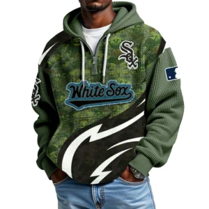 Chicago White Sox Men's Waffle Knit Hoodie Quarter Zip New Design 2026