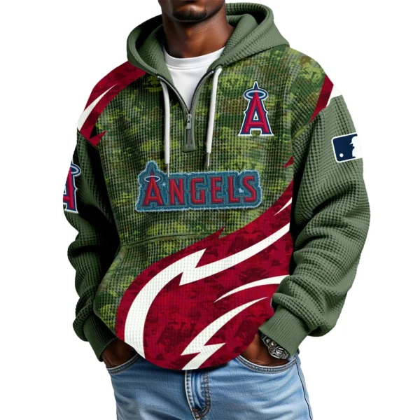 Los Angeles Angels Men's Waffle Knit Hoodie Quarter Zip New 2026 Limited