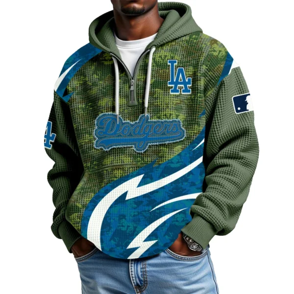 Los Angeles Dodgers Men's Waffle Knit Hoodie Quarter Zip New 2026 Limited