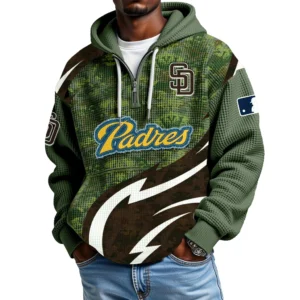 San Diego Padres Men's Waffle Knit Hoodie Quarter Zip New 2026 Limited