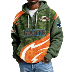 San Francisco Giants Men's Waffle Knit Hoodie Quarter Zip New 2026 Limited