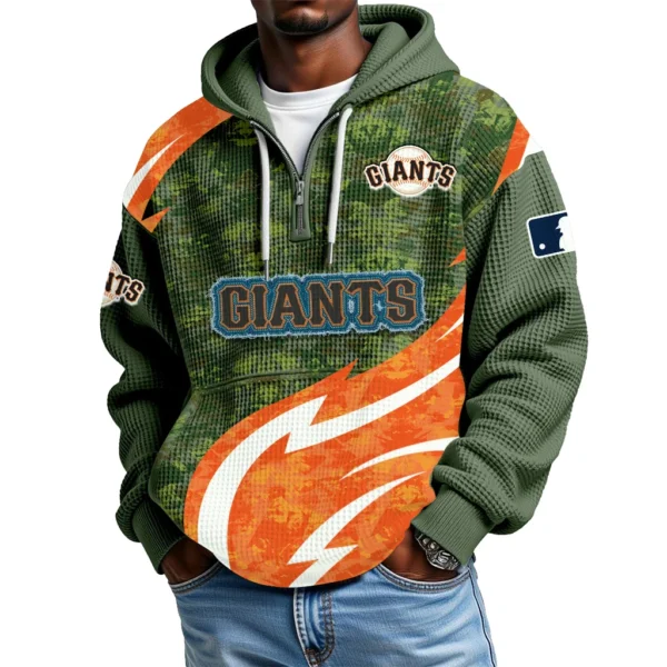 San Francisco Giants Men's Waffle Knit Hoodie Quarter Zip New 2026 Limited