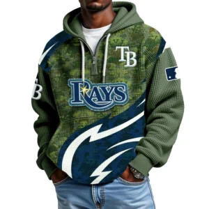 Tampa Bay Rays Men's Waffle Knit Hoodie Quarter Zip New 2026 Limited