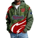 Washington Nationals Men's Waffle Knit Hoodie Quarter Zip New 2026 Limited
