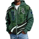 Chicago White Sox Men’s Waffle Knit Full Zip-Up Hoodie