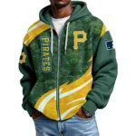 Pittsburgh Pirates Men’s Waffle Knit Full Zip-Up Hoodie