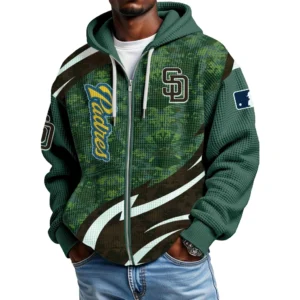 San Diego Padres Men’s Waffle Knit Full Zip-Up Hoodie