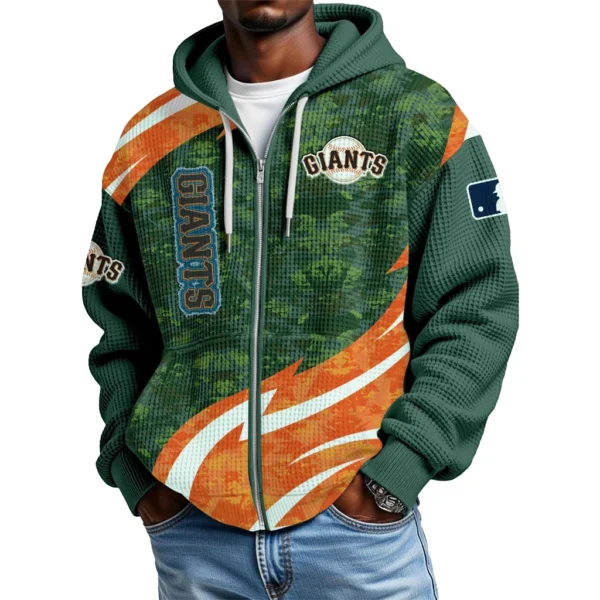 San Francisco Giants Men’s Waffle Knit Full Zip-Up Hoodie