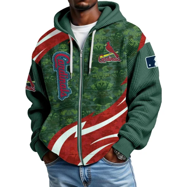 St. Louis Cardinals Men’s Waffle Knit Full Zip-Up Hoodie
