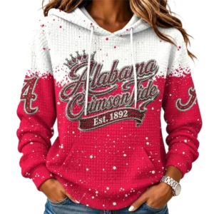 Alabama Crimson Tide Women’s Waffle Pullover Hoodie 2026 Limited