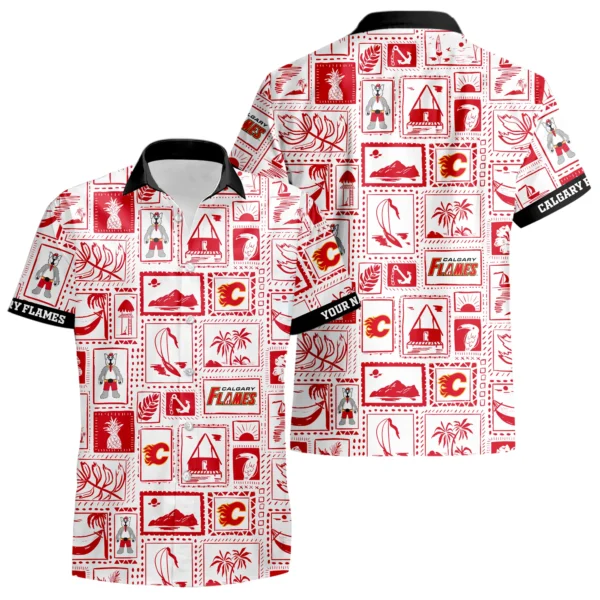 Calgary Flames Hawaiian Shirt 2026 Limited Premium Crinkle Textured Personalize Name