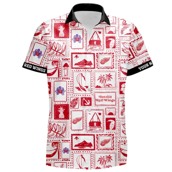 Detroit Red Wings Hawaiian Shirt 2026 Limited Premium Crinkle Textured Personalize Name