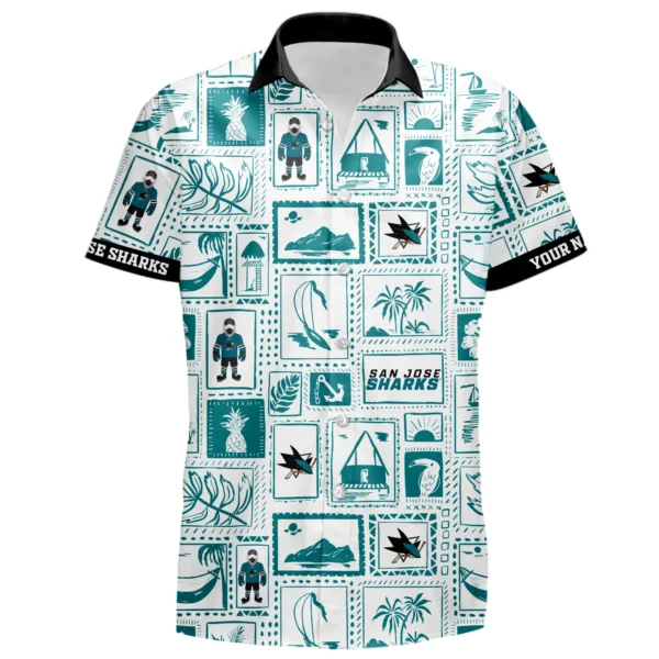 San Jose Sharks Hawaiian Shirt 2026 Limited Premium Crinkle Textured Personalize Name