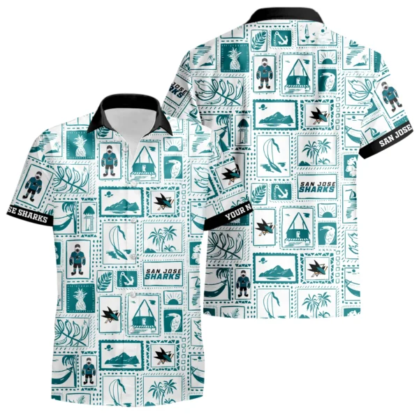 San Jose Sharks Hawaiian Shirt 2026 Limited Premium Crinkle Textured Personalize Name