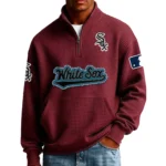 Chicago White Sox Men’s Quarter Zip Pullover Sweatshirt Waffle Knit Pocket New 2026 Limited