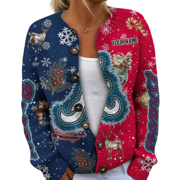 Atlanta Braves Women’s Knit Sweater Customize Name