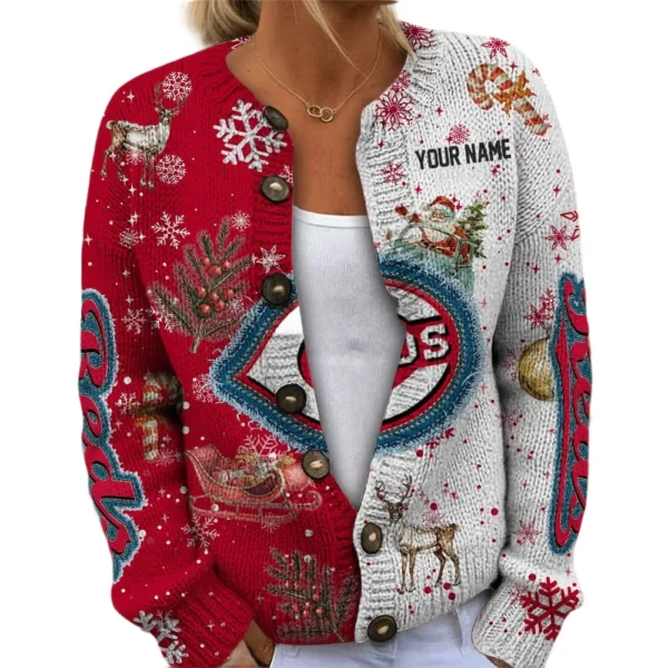 Cincinnati Reds Women’s Knit Sweater Customize Name