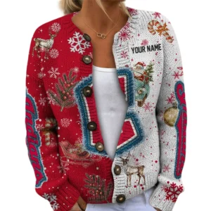 Cleveland Guardians Women’s Knit Sweater Customize Name