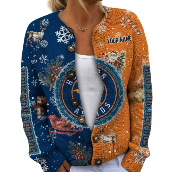 Houston Astros Women’s Knit Sweater Customize Name