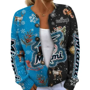 Miami Marlins Women’s Knit Sweater Customize Name