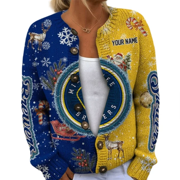 Milwaukee Brewers Women’s Knit Sweater Customize Name