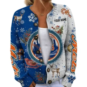 New York Mets Women’s Knit Sweater Customize Name